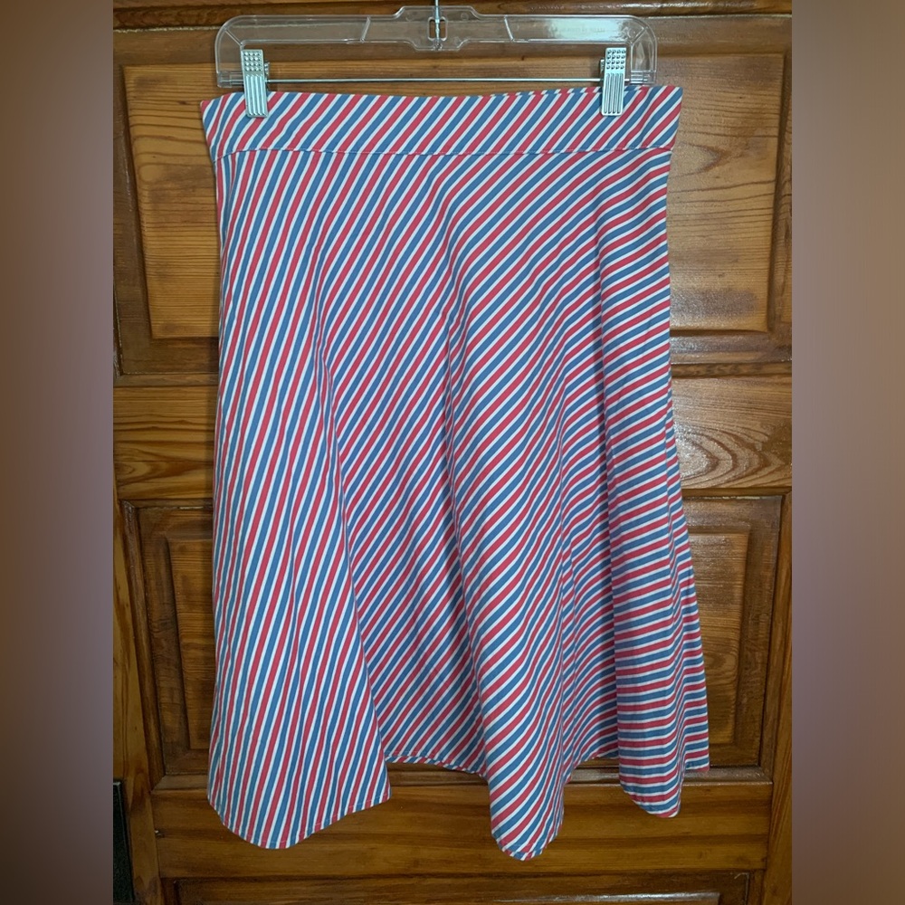 Heart of Haute red white and blue striped skirt